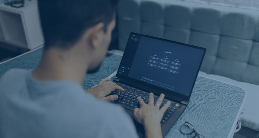 Person using ChatGPT on a laptop